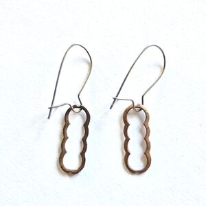 Vintage earrings tiny dainty silver tone metal small diminutive